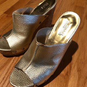 Gold Michael Kors wedges